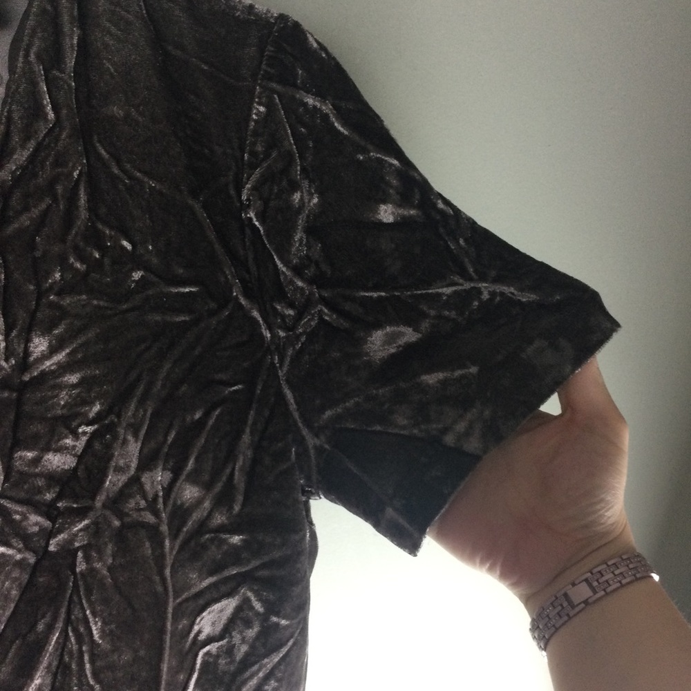 Madewell Velvet Silk Choker Cutout Keyhole Back Short Sleeve Top Size Small - Picture 8 of 11